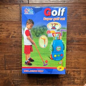 New In Box ToyVelt Kids Golf Club Set - Golf Cart, 3 Golf Clubs